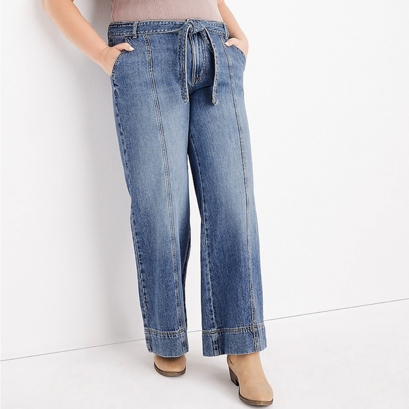 m jeans by maurices Cotton Wide Leg Nonstretch High Rise Blue Jean 14w - Picture 4 of 14